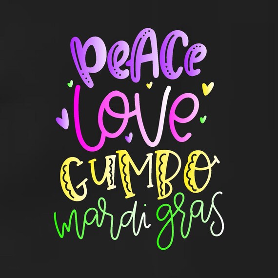 Peace Love Mardi Gras Purple And Gold New Orleans Festival T-Shirt Peace Love Mardi Gras Purple And Gold New Orleans Festival T-Shirt