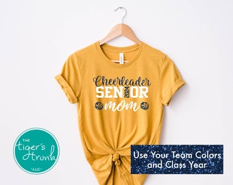 Personalized Cheerleading Gifts, Cheerleader Senior Night, Custom Cheer Mom Senior Shirt, Team Colors, Class of 2024, School Spirit Wear