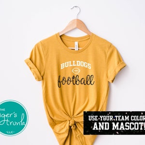 Personalized School Spirit Football Shirt: Team Mascot, School Colors