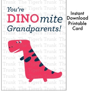 Tarjeta imprimible para el día de los abuelos, regalos para el abuelo, tarjeta para la abuela, descarga instantánea, divertida tarjeta imprimible para abuela, tarjeta de abuelo dinosaurio