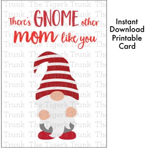 Cartões engraçados de Dia das Mães para esposa, Cartão de gnomo fofo, Cartão de Dia das Mães para impressão DIY, Cartão para mãe, Download instantâneo, Cartão fofo de Dia das Mães