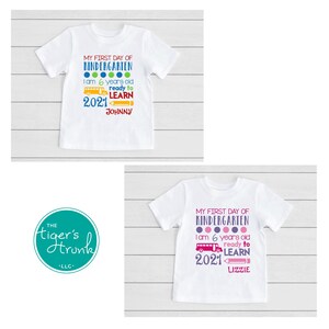 Personalized Kindergarten Shirt, Back to School Shirt, First Day of School Kindergarten Shirt, Custom Name School Shirt, 1st Day of School