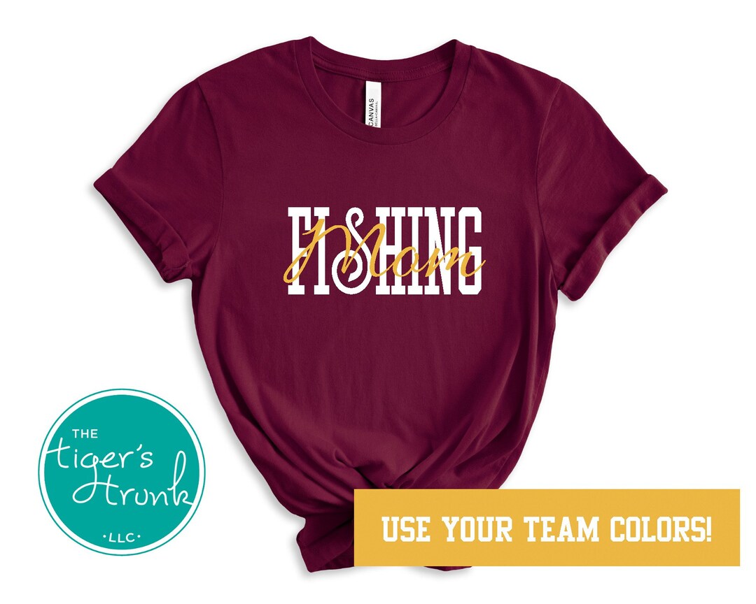 Custom Fishing Mom Shirt, Personalized Fishing Shirt in School Color ...