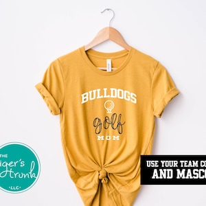 Personalized Golf Mom, Custom School Colors, Personalized Golf Tee, Mascot Golf Shirt, Match Day Shirt, Game Day Shirt, Proud Mom of Golfer