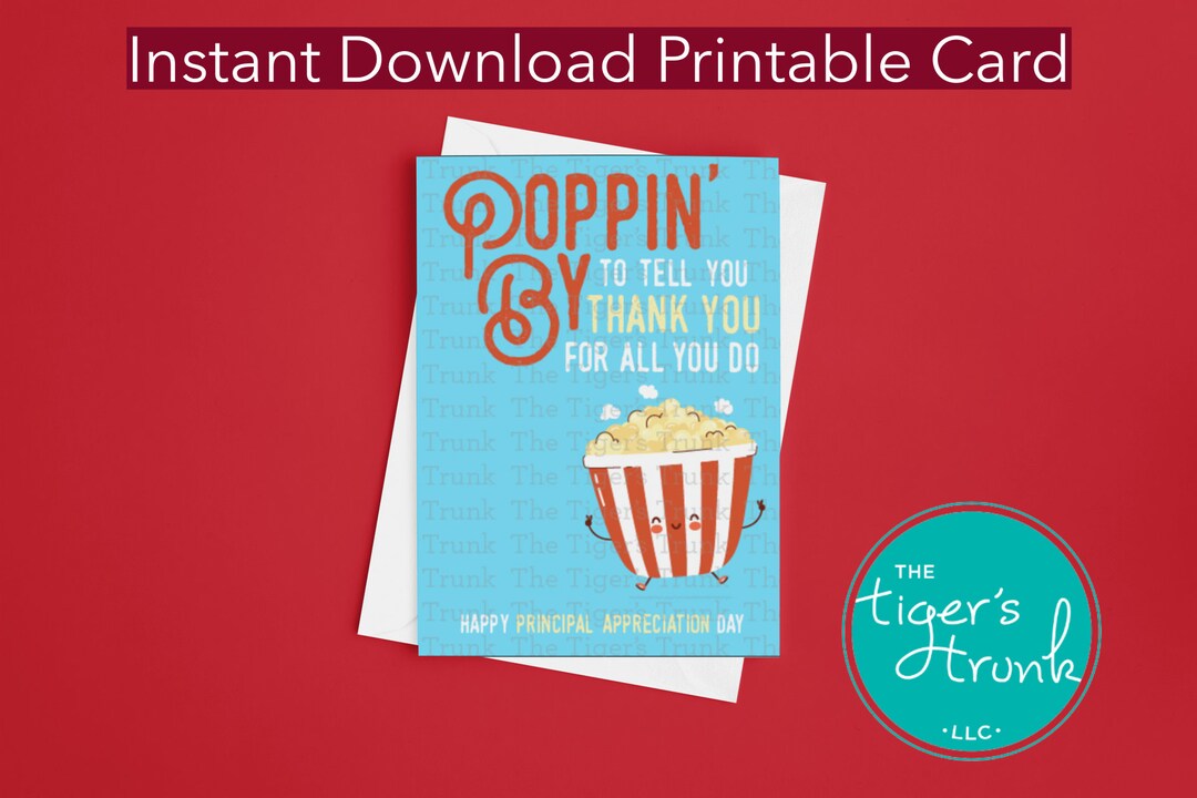 Principal Appreciation Gift, Poppin' by to Say Thank You Card ...