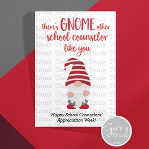 Cartello di apprezzamento per il consulente stampabile, download immediato di gnomi a tema grazie, regalo di riconoscimento per il consulente scolastico, decorazione digitale per ufficio