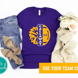 Personalized Football Shirt, Football and Cheer Shirt, Football Number, School Colors Game Day Shirt, Team Name Shirt, Custom Mascot Shirt