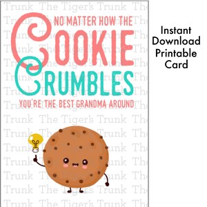 Tarjetas divertidas para abuelos, regalo para abuela imprimible, tarjeta de galletas para abuela, descarga instantánea, tarjeta Nana Mimi Mawmaw