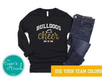 Personalized Cheer Mom Shirt, Custom School Mascot, High School Colors Shirt, Personalized Cheer Shirt, Cheer Mom Gift, Cheerleading Shirt