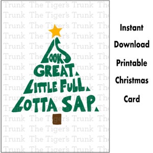 Biglietto di auguri di Natale con albero di Natale, download digitale istantaneo, biglietti di auguri fai da te, biglietti di auguri divertenti per le feste, biglietti di auguri per le feste