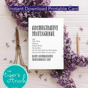 Cartão para imprimir do Dia do Profissional Administrativo, Cartão para imprimir, Cartão para imprimir do Dia do Profissional Administrativo