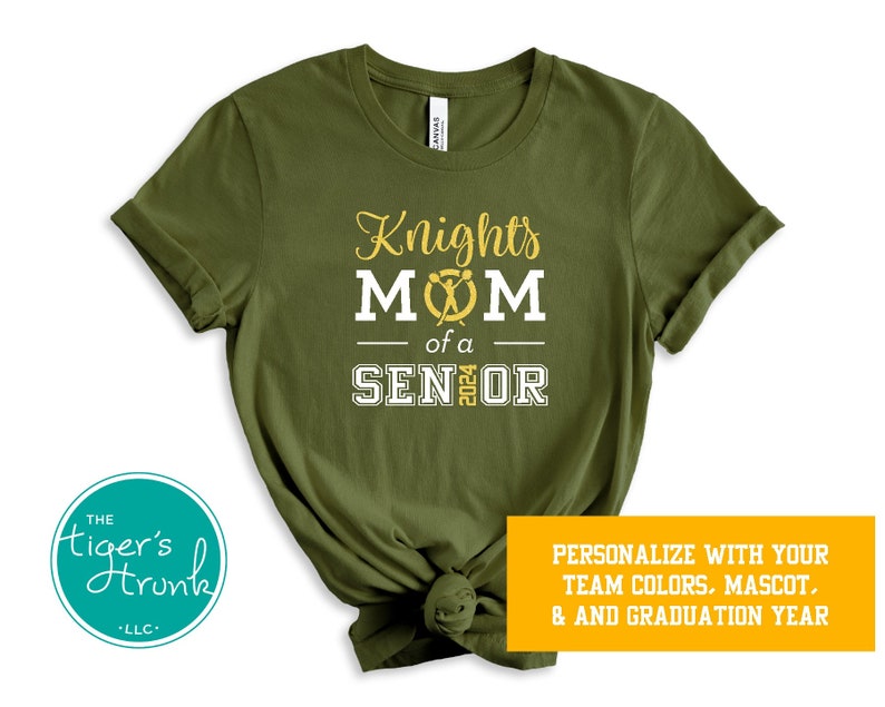 Graduation Gifts, Senior Mom Gifts, Custom Mascot Shirt, Senior 2024 Shirt, Cheerleading Gifts, Senior Cheer Shirt, Cheer Mom of a Senior image 2