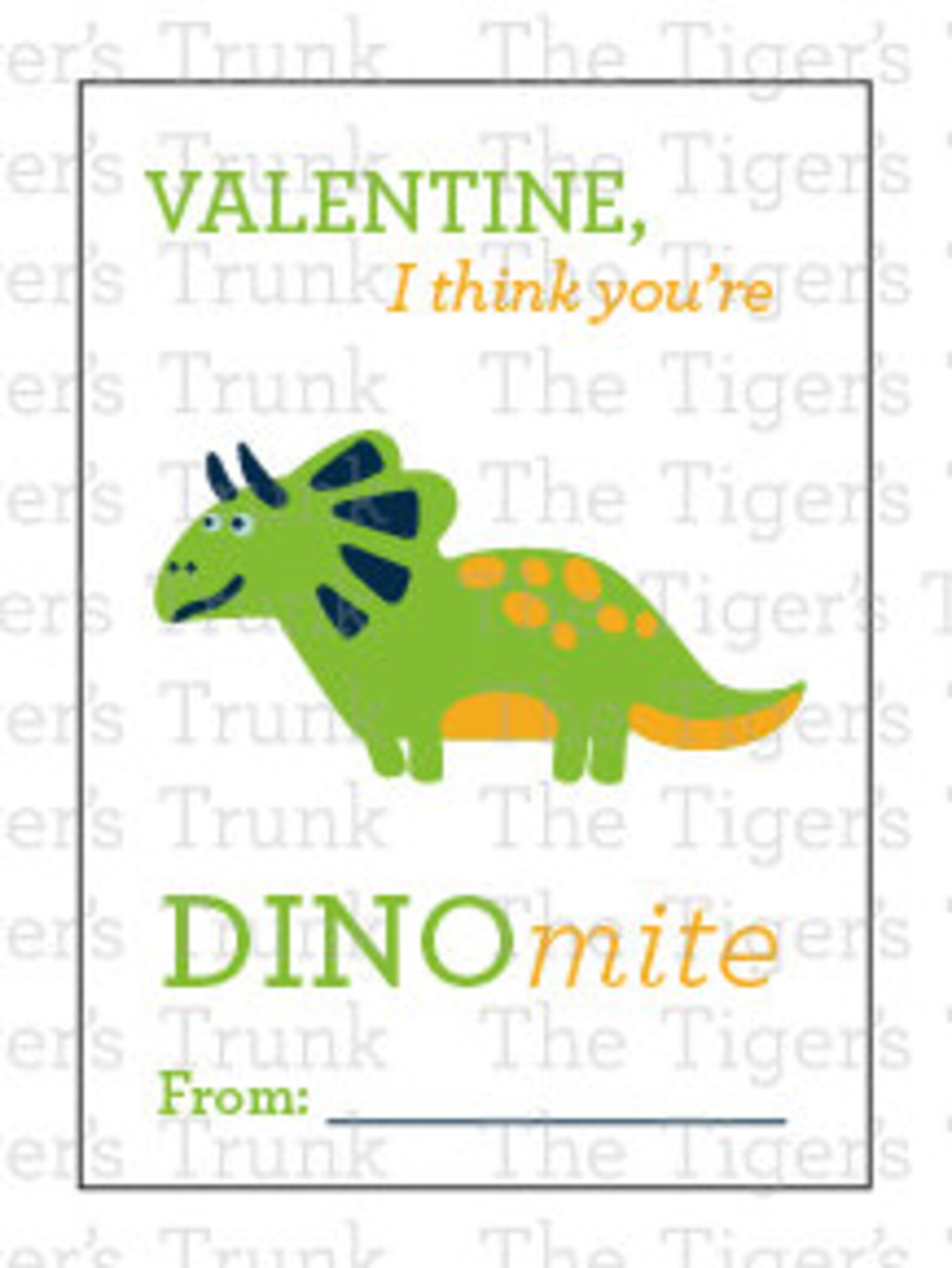 Printable Valentines Card for Kids Dinosaur Printable | Etsy