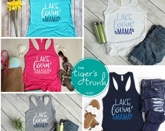 Lake Lover Gifts, Mama Tank Tops, Lake Shirt, Vacation Summer Tank Top for Mom, Women's Graphic Tanks, Cute Mom Gift Idea