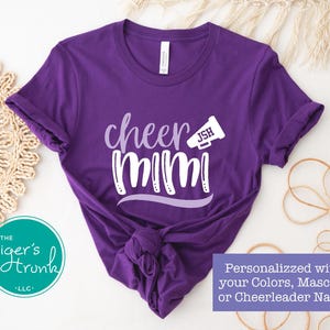 Personalized Cheer Shirts, Cheer Mimi Shirt, Cheerleader Name, Grandmother Name, Custom Team Colors Game Day Shirt, Grandparents Day Gift