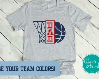 Personalized Basketball Shirt, Basketball Dad Shirt, End of the Year Gift, School Color Game Day Shirt, Dad Birthday Gift, Basketball Jersey