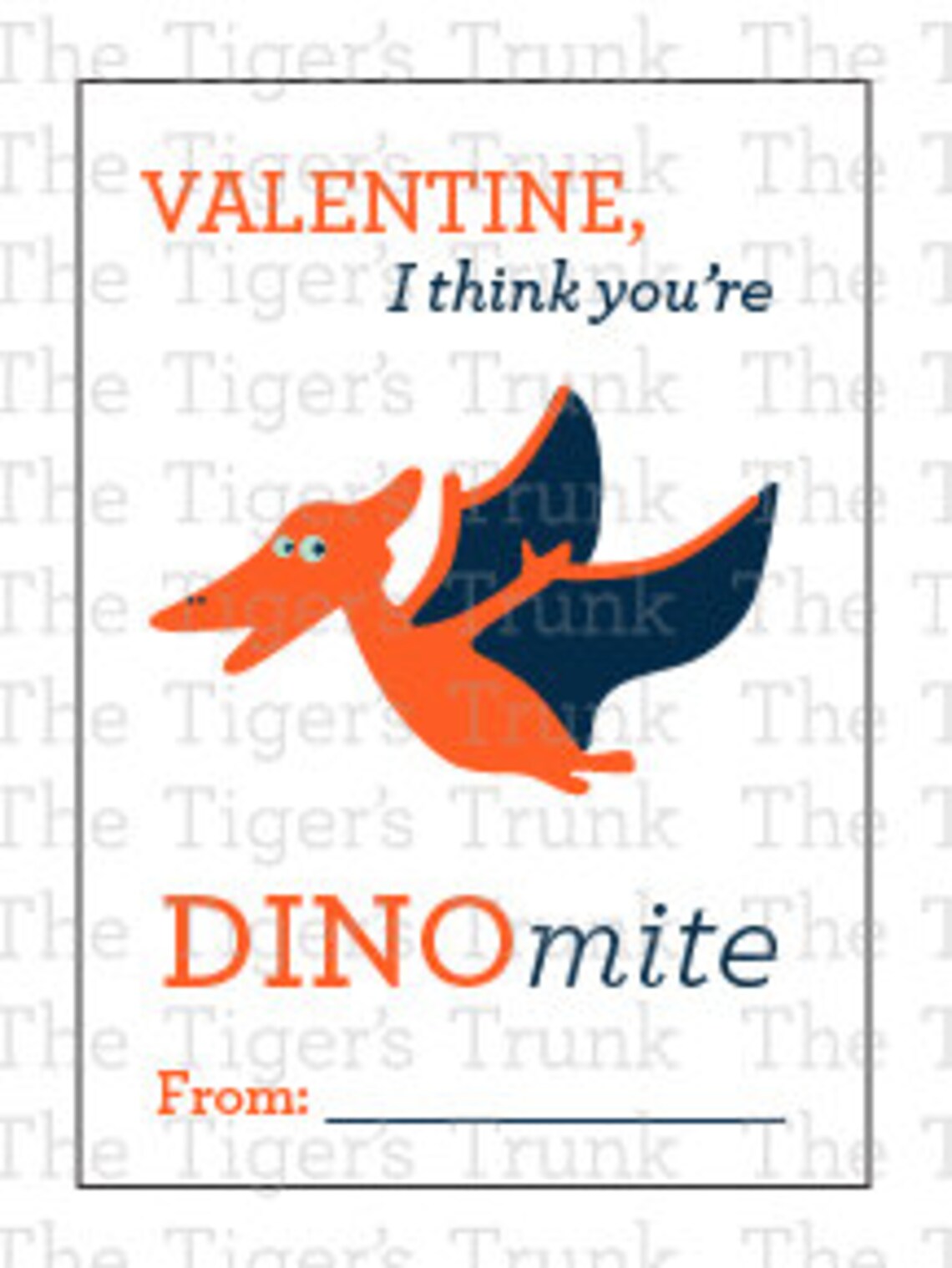 Printable Valentines Card for Kids Dinosaur Printable | Etsy