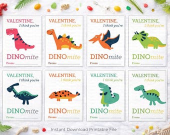 DINOmite Valentinstagskarten zum Ausdrucken