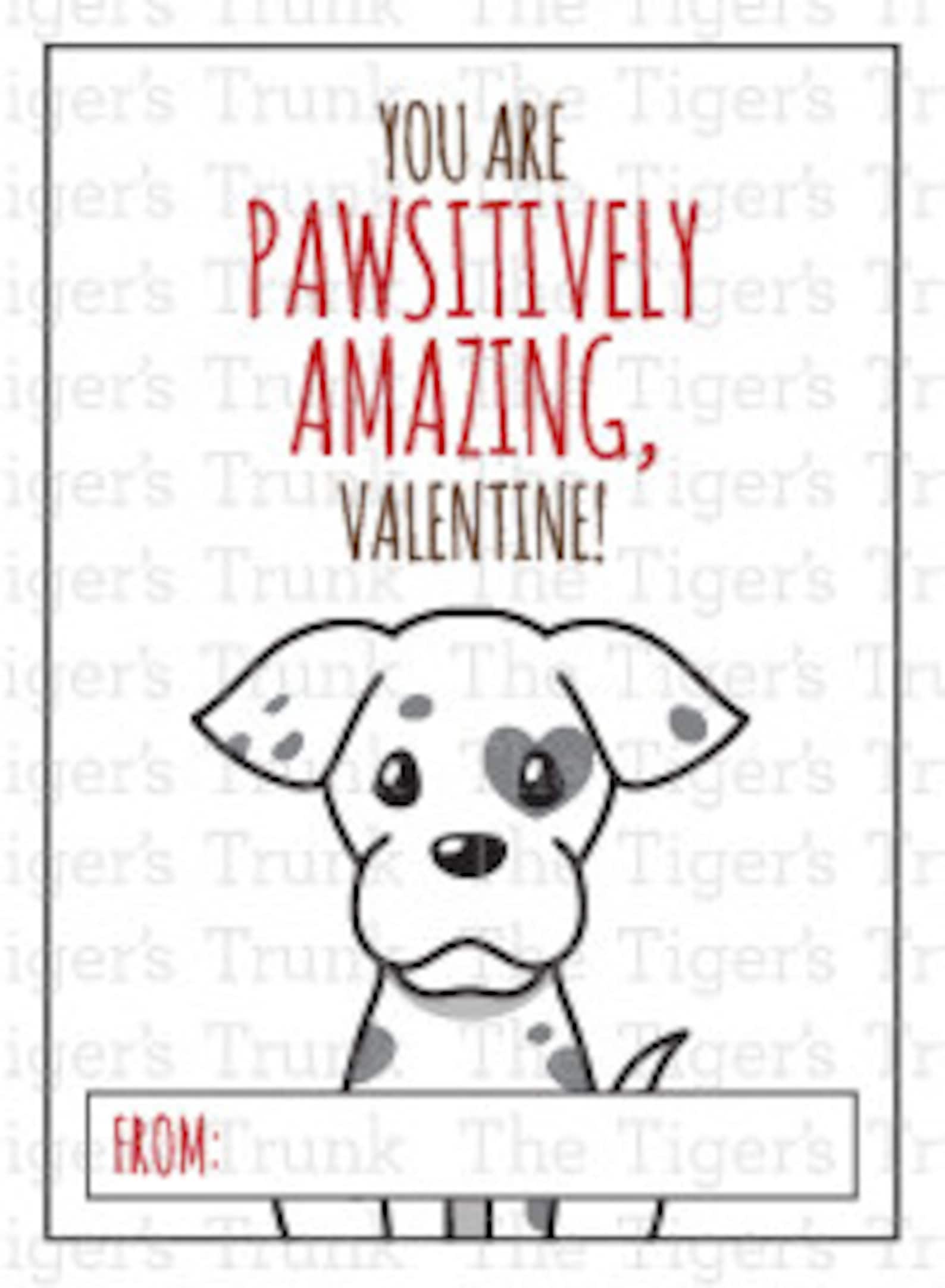 Puppy Valentines Printable Valentine Cards for Kids | Etsy