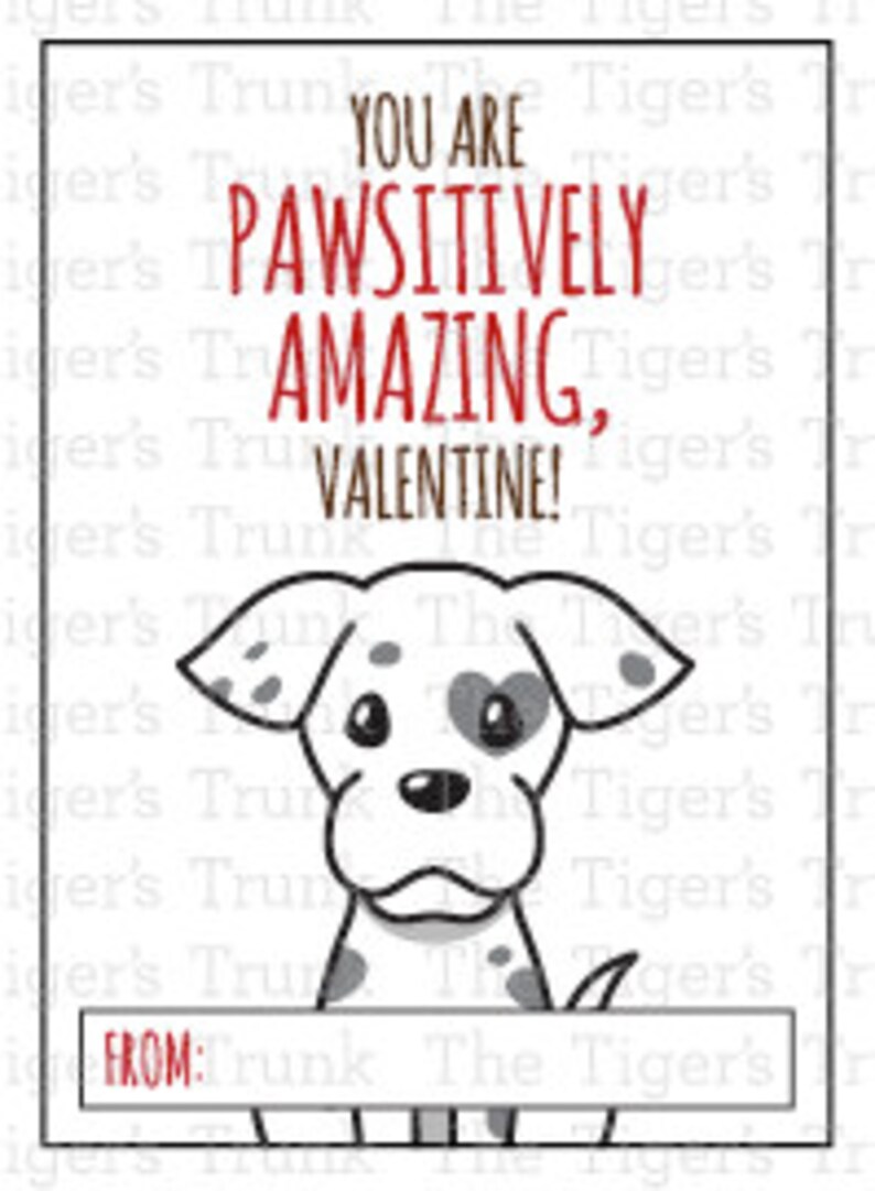 Puppy Valentines Printable Valentine Cards for Kids - Etsy
