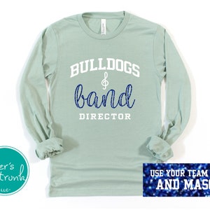 Custom Team Mascot Game Day Shirt, Back to School Gift, Music Conductor, Personalized Band Shirt, High School Marching Band Director