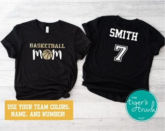 Personalized Basketball Shirt, Basketball Mom, Jersey Style Tee, End of the Year Gift, Custom Team Colors Game Day Tshirt, School Spiritwear
