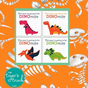 Tarjetas imprimibles de regreso a clases para maestros, divertidas tarjetas para estudiantes con temática de dinosaurios, descarga instantánea, tarjetas para el aula para hacer tú mismo a principios de año
