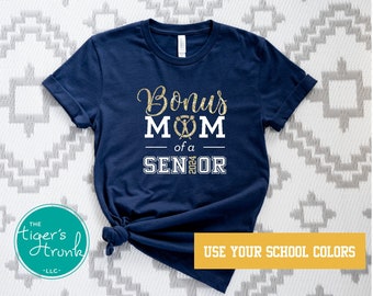 Senior Mom Gift, Senior Bonus Mom Shirt, Graduation Year Senior 2024 Shirt, Cheerleading Gift, Senior Cheer Shirt, Cheer Stepmom of a Senior