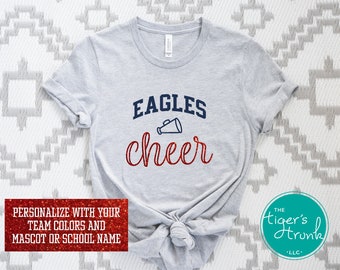 Personalized Cheer Shirt, Game Day Mascot, Custom Cheer Team End of the Year Gift, School Spirit Competition Shirts, Cheerleading Mom