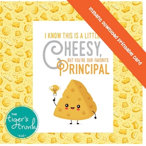 Printable Principal Appreciation Card, Instant Download Funny Thank You Card for Principal, PDF Format, DIY School Gift, Principal Week Card