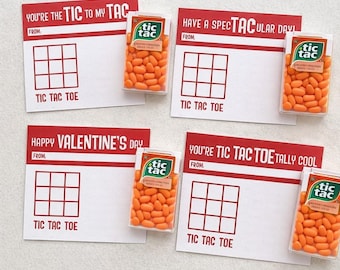 Tic Tac Toe Printable Valentine's Day Cards