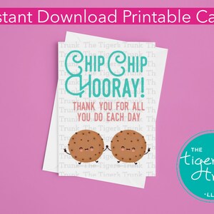 Biglietto di ringraziamento stampabile, biglietto di apprezzamento a tema biscotto scaricabile all'istante, regalo divertente per dipendenti insegnanti volontari, nota di ringraziamento digitale