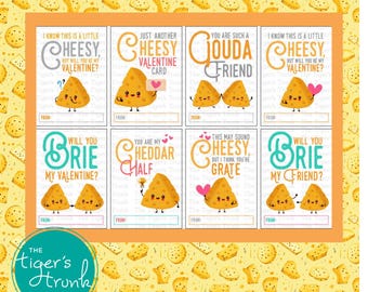 Cheese Themed Printable Valentines Cards for School, Brie Mine, Print at Home Cheesy Valentine Card, Cheese Lover Gift, DIY Cheese Puns