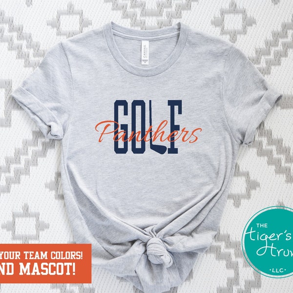 Golf Team Shirt, Custom Golf Teacher Appreciation Gift, School Colors Golf Match Mascot Shirt, Team Spirit Personalized Golf Tee, Golf Mom