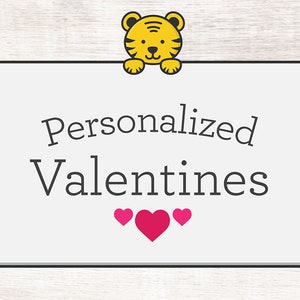 Tarjetas de San Valentín personalizadas para niños, tarjetas de San Valentín personalizadas para el aula con nombre, diseños divertidos y únicos, imprimibles para hacer uno mismo, variedad de temas