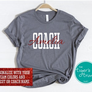 Personalized Coach Shirt: School Colors, Team Mascot, Coach Gift