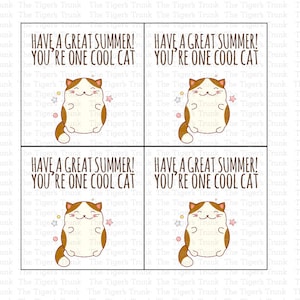 Cartes de fin d'année pour les élèves par les enseignants, cartes imprimables chaton, cadeaux de fin d'année scolaire, cadeaux pour les élèves, articles de fête pour la classe