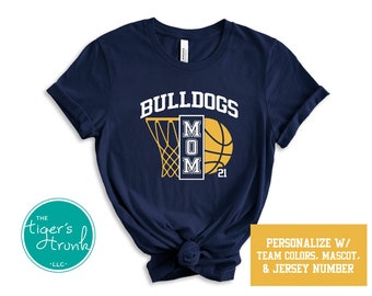 Personalized Basketball Gifts, Basketball Mom Shirt, Custom Mascot Game Day Shirt, Team Colors Fan Gear, Basketball Jersey School Spiritwear