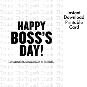 Boss&#39;s Day Card, Funny Boss Day Card, Instant Download, Printable Bosses Day Card, Boss Gift, Digital Boss Appreciation Gift, Boss Thank You