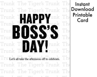 Boss&#39;s Day Card, Funny Boss Day Card, Instant Download, Printable Bosses Day Card, Boss Gift, Digital Boss Appreciation Gift, Boss Thank You