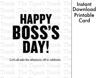 Boss's Day Card, Funny Boss Day Card, Instant Download, Printable Bosses Day Card, Boss Gift, Digital Boss Appreciation Gift, Boss Thank You