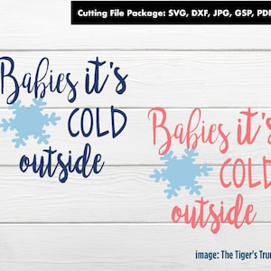 Twin Babies png, Cold Outside Cutting Files, Funny Christmas svg, Twin Christmas Files, Cute Winter, Funny Holiday Baby Clipart, Holiday Pun