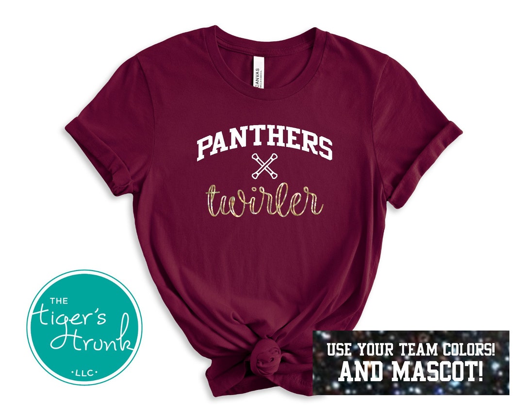 Twirler Tshirt, Custom Game Day Shirt, Majorette Shirts, Baton Twirler Mom Team Colors Mascot