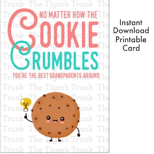 Cartes drôles de grands-parents pour grand-père, cadeau grand-mère imprimable bricolage, carte biscuit pour grand-mère, téléchargement immédiat, cadeaux grand-père