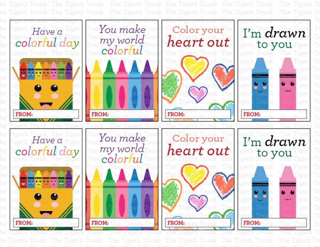 Printable Valentines Card for Kids, Preschool Valentine, Colorful ...