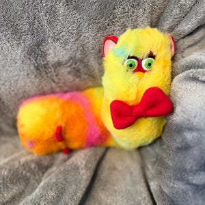 Long Furby - small worm Fancy Rainbow tie dye color  and red Boi ( small long furby)
