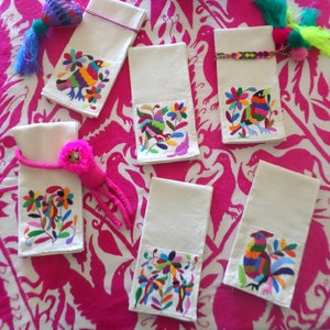Otomi Cloth napkins set of 8 for weddings - napkins for party - Organic Cotton wedding napkins - Otomi kitchen linens - cocktail napkins