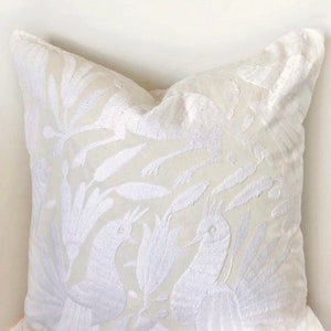 Big beautiful Otomi pillow shams White  - handembroidery - Otomi pillow cases 24x24&quot;