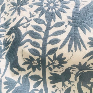 Blue Gray Otomi Textile Upgrade Available to Duvet Finish Coverlet ...