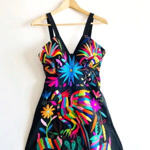 As featured in our Instagram account. Sexy multicolor Otomi Dress. Hand embroidered otomi Dress -- Made to Order
